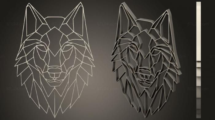 2D (Wolf 1, 2D_0219) 3D models for cnc